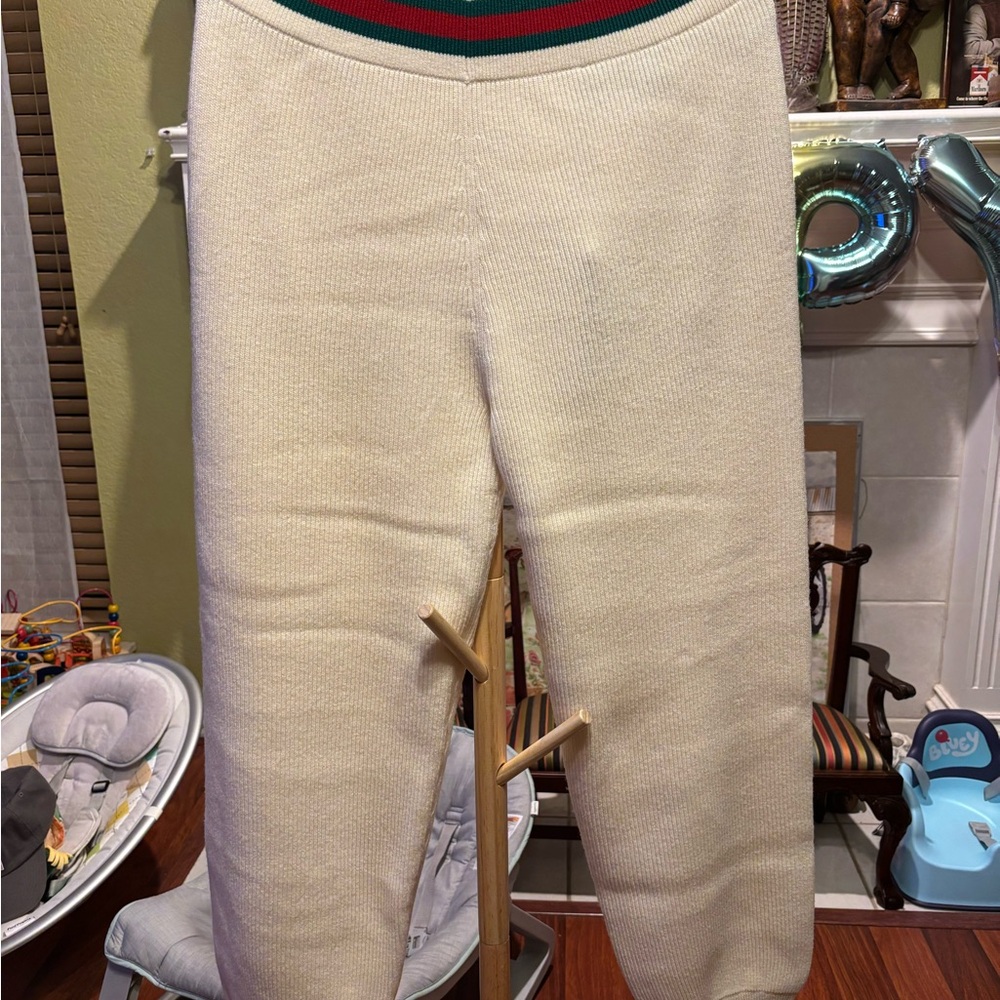 Gucci Cream Joggers with Red and Green Accents - Picture 2 of 8